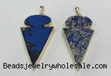 NGP2823 25*50mm - 27*55mm arrowhead sea sediment jasper pendants