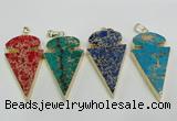 NGP2824 25*50mm - 27*55mm arrowhead sea sediment jasper pendants