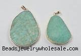 NGP2837 30*40mm - 40*50mm freeform amazonite gemstone pendants