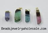 NGP2849 8*20mm - 12*40mm sticks druzy agate gemstone pendants