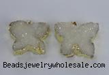 NGP2870 40*50mm - 45*55mm butterfly druzy agate pendants wholesale