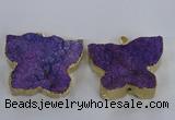 NGP2872 40*50mm - 45*55mm butterfly druzy agate pendants wholesale