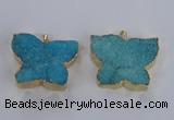 NGP2874 40*50mm - 45*55mm butterfly druzy agate pendants wholesale