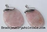 NGP2879 45*65mm - 50*70mm freeform rose quartz gemstone pendants