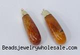 NGP2921 16*58mm - 18*60mm teardrop agate gemstone pendants