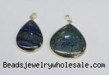 NGP2928 30*40mm - 35*40mm flat teardrop chrysocolla pendants