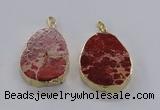 NGP2942 25*35mm – 35*45mm freeform sea sediment jasper pendants