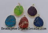 NGP2947 25*35mm – 35*45mm freeform sea sediment jasper pendants