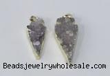 NGP2954 15*35mm - 20*45mm arrowhead druzy agate pendants wholesale