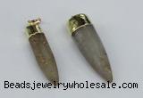 NGP2959 10*40mm - 15*50mm bullet agate gemstone pendants