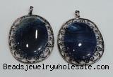 NGP2972 50*60mm oval agate gemstone pendants wholesale