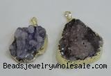 NGP2976 25*30mm – 25*35mm freeform druzy agate pendants