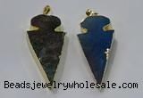 NGP3054 25*50mm - 28*55mm arrowhead agate pendants wholesale