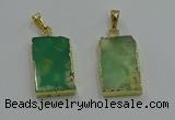 NGP3062 13*18mm – 15*25mm rectangle Australia chrysoprase pendants