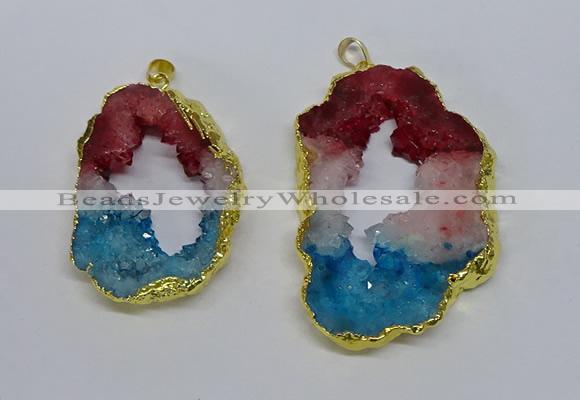 NGP3092 30*45mm – 40*60mm freeform druzy agate pendants