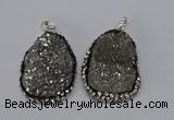 NGP3096 25*35mm – 30*40mm freeform druzy agate pendants