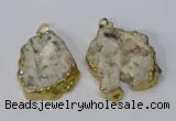 NGP3135 25*35mm - 40*50mm freeform plated druzy agate pendants