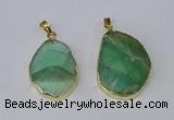 NGP3158 25*35mm - 30*40mm freeform green fluorite gemstone pendants