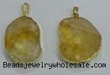 NGP3160 25*35mm - 30*40mm freeform citrine gemstone pendants