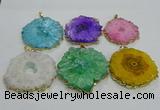 NGP3201 35*40mm - 45*50mm freeform druzy agate pendants