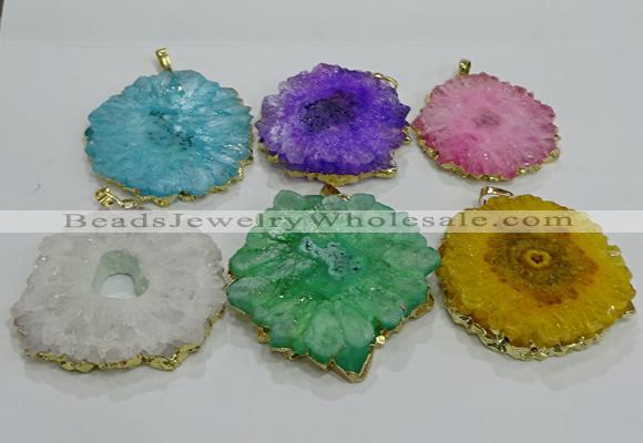 NGP3201 35*40mm - 45*50mm freeform druzy agate pendants