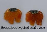 NGP3261 40*48mm - 45*50mm elephant agate gemstone pendants