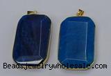 NGP3284 35*60mm octagonal agate gemstone pendants wholesale