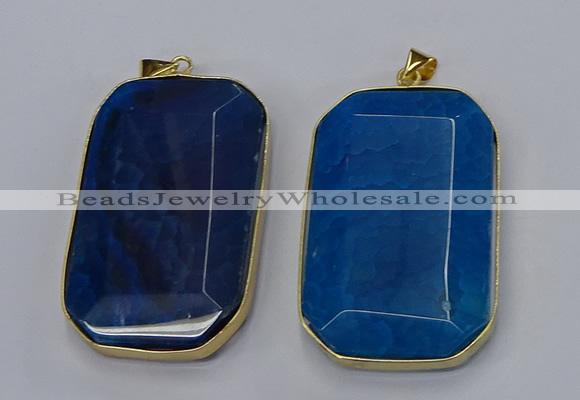 NGP3284 35*60mm octagonal agate gemstone pendants wholesale