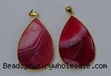 NGP3296 37*57mm faceted flat teardrop agate gemstone pendants