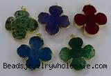 NGP3340 43*45mm - 45*47mm flower agate gemstone pendants