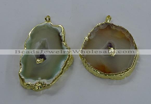 NGP3361 45*55mm - 50*65mm freeform druzy agate pendants