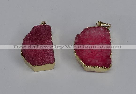 NGP3467 20*30mm - 25*35mm freeform druzy agate pendants wholesale