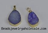 NGP3476 18*25mm - 20*30mm freeform druzy agate gemstone pendants