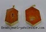 NGP3494 25*40mm - 30*45mm hexagon druzy agate pendants