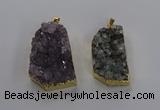 NGP3506 22*40mm - 30*45mm freeform druzy amethyst pendants