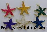 NGP3528 48*50mm starfish fossil coral pendants wholesale