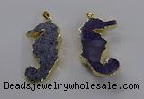 NGP3532 22*58mm - 25*55mm seahorse agate gemstone pendants