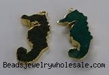 NGP3535 22*58mm - 25*55mm seahorse agate gemstone pendants