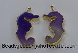 NGP3542 22*58mm - 25*55mm seahorse agate pendants wholesale