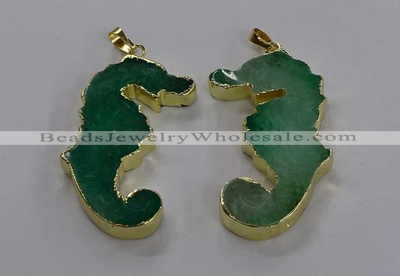 NGP3545 22*58mm - 25*55mm seahorse agate pendants wholesale