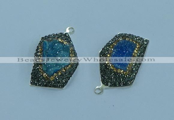 NGP3584 20*30mm - 22*32mm freeform druzy agate pendants