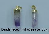 NGP3600 8*30mm - 10*35mm sticks druzy amethyst pendants