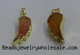 NGP3604 15*30mm - 18*40mm wing-shaped druzy agate pendants