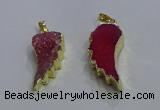 NGP3606 15*30mm - 18*40mm wing-shaped druzy agate pendants