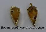 NGP3613 15*30mm - 20*40mm arrowhead druzy agate pendants