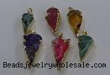 NGP3619 15*30mm - 20*40mm arrowhead druzy agate pendants