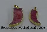 NGP3633 15*30mm - 18*45mm oxhorn druzy agate pendants