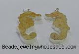 NGP3663 22*58mm - 25*55mm seahorse fossil coral pendants