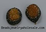 NGP3680 35*45mm freeform plated druzy agate gemstone pendants