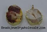 NGP3755 30*40mm - 40*50mm freeform druzy agate pendants